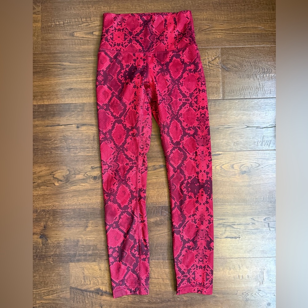 Lululemon Wunder Under High-Rise Leggings Snake Red Black - Size 2